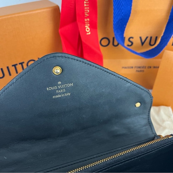 Louis Vuitton New Wave Calf Leather Long Wallet Wristlet NWT Black Noir Rainbow - Picture 5 of 10